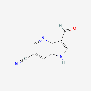 molecular formula C9H5N3O B1503017 3-formyl-1H-pyrrolo[3,2-b]pyridine-6-carbonitrile CAS No. 1190319-79-9