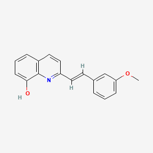 molecular formula C18H15NO2 B15030184 2-[(E)-2-(3-methoxyphenyl)ethenyl]quinolin-8-ol 