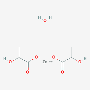 molecular formula C6H12O7Zn B1503019 Zinc 2-hydroxypropanoate--water (1/2/1) CAS No. 312619-27-5