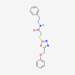 2-{[5-(phenoxymethyl)-1,3,4-oxadiazol-2-yl]sulfanyl}-N-(2-phenylethyl)acetamide