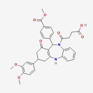 4-{3-(3,4-dimethoxyphenyl)-11-[4-(methoxycarbonyl)phenyl]-1-oxo-1,2,3,4,5,11-hexahydro-10H-dibenzo[b,e][1,4]diazepin-10-yl}-4-oxobutanoic acid