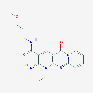 7-ethyl-6-imino-N-(3-methoxypropyl)-2-oxo-1,7,9-triazatricyclo[8.4.0.03,8]tetradeca-3(8),4,9,11,13-pentaene-5-carboxamide