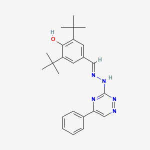 molecular formula C24H29N5O B15030270 2,6-di-tert-butyl-4-{(E)-[2-(5-phenyl-1,2,4-triazin-3-yl)hydrazinylidene]methyl}phenol 