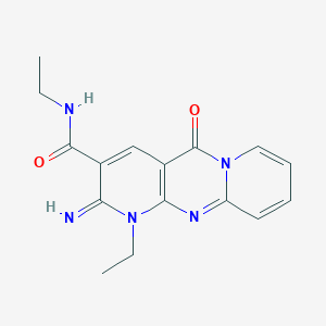 N,7-diethyl-6-imino-2-oxo-1,7,9-triazatricyclo[8.4.0.03,8]tetradeca-3(8),4,9,11,13-pentaene-5-carboxamide