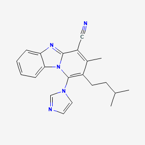 molecular formula C21H21N5 B15030311 1-(1H-imidazol-1-yl)-3-methyl-2-(3-methylbutyl)pyrido[1,2-a]benzimidazole-4-carbonitrile 