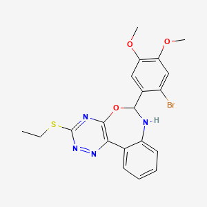 molecular formula C20H19BrN4O3S B15030320 6-(2-Bromo-4,5-dimethoxyphenyl)-3-(ethylsulfanyl)-6,7-dihydro[1,2,4]triazino[5,6-d][3,1]benzoxazepine 