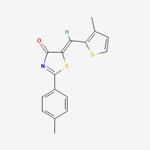 molecular formula C16H13NOS2 B15030374 (5Z)-2-(4-methylphenyl)-5-[(3-methylthiophen-2-yl)methylidene]-1,3-thiazol-4(5H)-one 