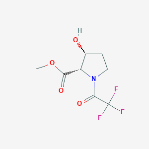 molecular formula C8H10F3NO4 B1503038 (2S,3R)-methyl 3-hydroxy-1-(2,2,2-trifluoroacetyl)pyrrolidine-2-carboxylate CAS No. 496841-09-9