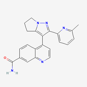 molecular formula C22H19N5O B1503039 4-(2-(6-methylpyridin-2-yl)-5,6-dihydro-4H-pyrrolo[1,2-b]pyrazol-3-yl)quinoline-7-carboxamide CAS No. 476477-15-3