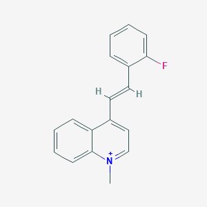 4-[(E)-2-(2-fluorophenyl)ethenyl]-1-methylquinolinium