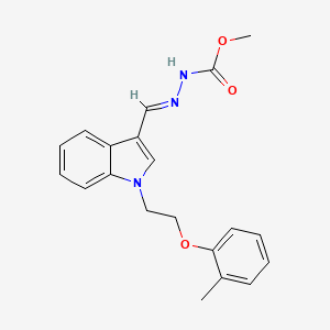 molecular formula C20H21N3O3 B15030438 methyl (2E)-2-({1-[2-(2-methylphenoxy)ethyl]-1H-indol-3-yl}methylidene)hydrazinecarboxylate 