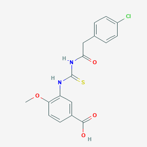 molecular formula C17H15ClN2O4S B15030473 3-({[(4-Chlorophenyl)acetyl]carbamothioyl}amino)-4-methoxybenzoic acid 