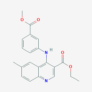 molecular formula C21H20N2O4 B15030487 Ethyl 4-{[3-(methoxycarbonyl)phenyl]amino}-6-methylquinoline-3-carboxylate 