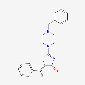 molecular formula C21H21N3OS B15030489 (5Z)-2-(4-Benzylpiperazin-1-YL)-5-(phenylmethylidene)-4,5-dihydro-1,3-thiazol-4-one 