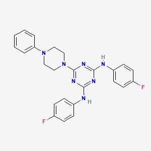 N,N'-bis(4-fluorophenyl)-6-(4-phenylpiperazin-1-yl)-1,3,5-triazine-2,4-diamine