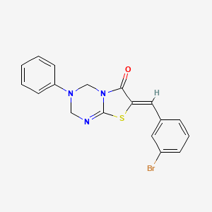 molecular formula C18H14BrN3OS B15030573 (7Z)-7-(3-bromobenzylidene)-3-phenyl-3,4-dihydro-2H-[1,3]thiazolo[3,2-a][1,3,5]triazin-6(7H)-one 