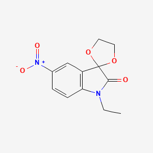 molecular formula C12H12N2O5 B15030591 1'-ethyl-5'-nitrospiro[1,3-dioxolane-2,3'-indol]-2'(1'H)-one 