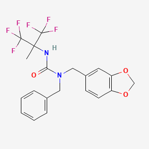 1-(1,3-Benzodioxol-5-ylmethyl)-1-benzyl-3-(1,1,1,3,3,3-hexafluoro-2-methylpropan-2-yl)urea