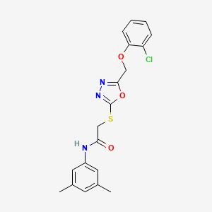 2-({5-[(2-chlorophenoxy)methyl]-1,3,4-oxadiazol-2-yl}sulfanyl)-N-(3,5-dimethylphenyl)acetamide