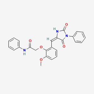 2-{2-[(E)-(2,5-dioxo-1-phenylimidazolidin-4-ylidene)methyl]-6-methoxyphenoxy}-N-phenylacetamide