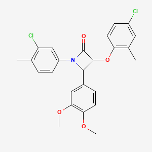 3-(4-Chloro-2-methylphenoxy)-1-(3-chloro-4-methylphenyl)-4-(3,4-dimethoxyphenyl)azetidin-2-one