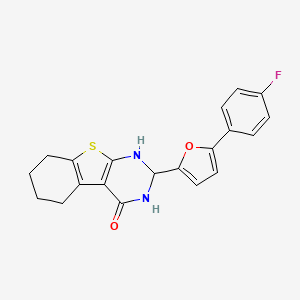 molecular formula C20H17FN2O2S B15030699 2-[5-(4-fluorophenyl)furan-2-yl]-2,3,5,6,7,8-hexahydro[1]benzothieno[2,3-d]pyrimidin-4(1H)-one CAS No. 355434-77-4