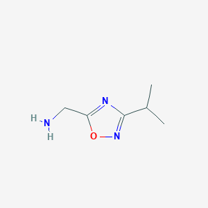 molecular formula C6H11N3O B1503073 1-[3-(Propan-2-yl)-1,2,4-oxadiazol-5-yl]methanamine CAS No. 936940-67-9