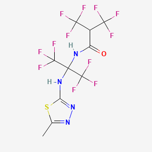 molecular formula C10H6F12N4OS B15030765 3,3,3-trifluoro-N-{1,1,1,3,3,3-hexafluoro-2-[(5-methyl-1,3,4-thiadiazol-2-yl)amino]propan-2-yl}-2-(trifluoromethyl)propanamide 