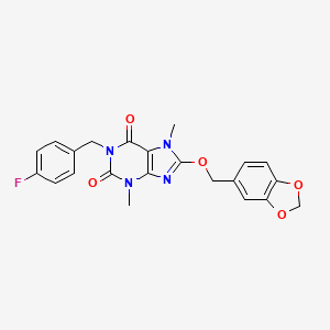 8-(1,3-benzodioxol-5-ylmethoxy)-1-(4-fluorobenzyl)-3,7-dimethyl-3,7-dihydro-1H-purine-2,6-dione