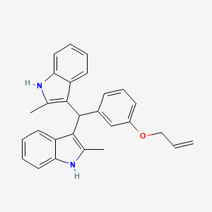 molecular formula C28H26N2O B15030866 3,3'-{[3-(prop-2-en-1-yloxy)phenyl]methanediyl}bis(2-methyl-1H-indole) 