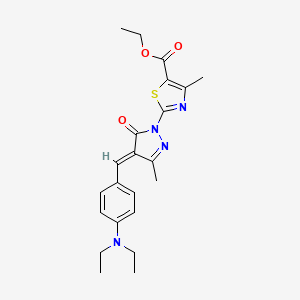 ethyl 2-{(4E)-4-[4-(diethylamino)benzylidene]-3-methyl-5-oxo-4,5-dihydro-1H-pyrazol-1-yl}-4-methyl-1,3-thiazole-5-carboxylate