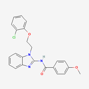 molecular formula C23H20ClN3O3 B15030881 N-{1-[2-(2-chlorophenoxy)ethyl]-1H-benzimidazol-2-yl}-4-methoxybenzamide 