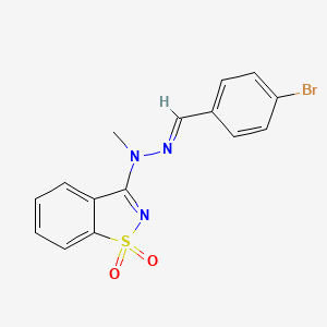 3-[(2E)-2-(4-bromobenzylidene)-1-methylhydrazinyl]-1,2-benzothiazole 1,1-dioxide