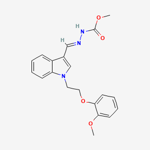 molecular formula C20H21N3O4 B15030886 methyl (2E)-2-({1-[2-(2-methoxyphenoxy)ethyl]-1H-indol-3-yl}methylene)hydrazinecarboxylate 