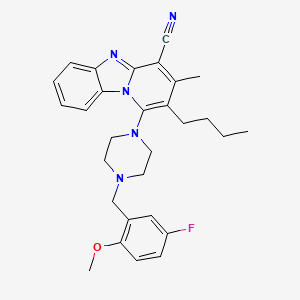 molecular formula C29H32FN5O B15030908 2-Butyl-1-[4-(5-fluoro-2-methoxybenzyl)piperazin-1-yl]-3-methylpyrido[1,2-a]benzimidazole-4-carbonitrile 