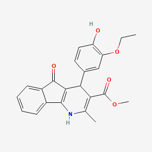 methyl 4-(3-ethoxy-4-hydroxyphenyl)-2-methyl-5-oxo-4,5-dihydro-1H-indeno[1,2-b]pyridine-3-carboxylate