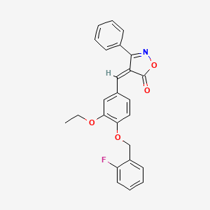 molecular formula C25H20FNO4 B15030941 (4Z)-4-{3-ethoxy-4-[(2-fluorobenzyl)oxy]benzylidene}-3-phenyl-1,2-oxazol-5(4H)-one 