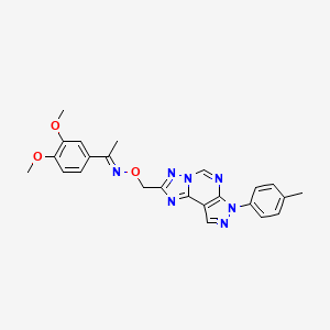 (1E)-1-(3,4-dimethoxyphenyl)-N-{[7-(4-methylphenyl)-7H-pyrazolo[4,3-e][1,2,4]triazolo[1,5-c]pyrimidin-2-yl]methoxy}ethanimine