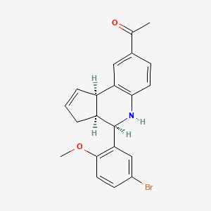 molecular formula C21H20BrNO2 B15030985 1-[(3aS,4R,9bR)-4-(5-bromo-2-methoxyphenyl)-3a,4,5,9b-tetrahydro-3H-cyclopenta[c]quinolin-8-yl]ethanone 