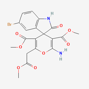 Dimethyl 2'-amino-5-bromo-6'-(2-methoxy-2-oxoethyl)-2-oxo-1,2-dihydrospiro[indole-3,4'-pyran]-3',5'-dicarboxylate