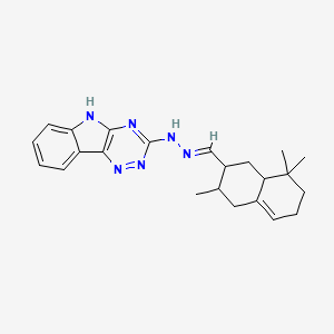 molecular formula C23H28N6 B15030995 3-{(2E)-2-[(3,8,8-trimethyl-1,2,3,4,6,7,8,8a-octahydronaphthalen-2-yl)methylidene]hydrazinyl}-5H-[1,2,4]triazino[5,6-b]indole 