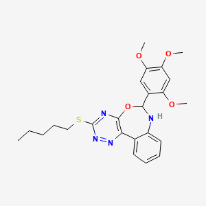 3-(Pentylsulfanyl)-6-(2,4,5-trimethoxyphenyl)-6,7-dihydro[1,2,4]triazino[5,6-d][3,1]benzoxazepine