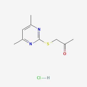 molecular formula C9H13ClN2OS B1503100 1-((4,6-Dimethylpyrimidin-2-yl)thio)propan-2-one hydrochloride CAS No. 348138-15-8