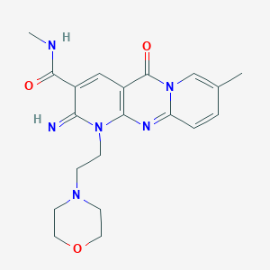 6-imino-N,13-dimethyl-7-(2-morpholin-4-ylethyl)-2-oxo-1,7,9-triazatricyclo[8.4.0.03,8]tetradeca-3(8),4,9,11,13-pentaene-5-carboxamide