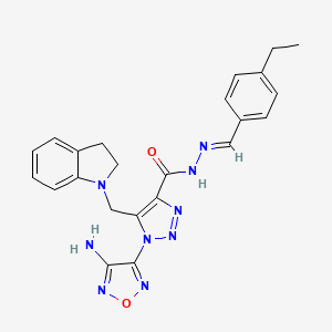 1-(4-amino-1,2,5-oxadiazol-3-yl)-5-(2,3-dihydro-1H-indol-1-ylmethyl)-N'-[(E)-(4-ethylphenyl)methylidene]-1H-1,2,3-triazole-4-carbohydrazide