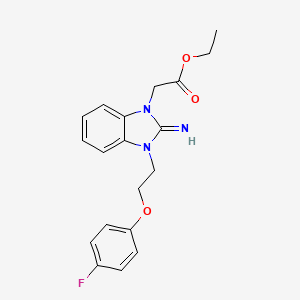 ethyl {3-[2-(4-fluorophenoxy)ethyl]-2-imino-2,3-dihydro-1H-benzimidazol-1-yl}acetate