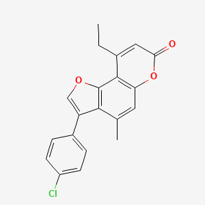 molecular formula C20H15ClO3 B15031064 3-(4-chlorophenyl)-9-ethyl-4-methyl-7H-furo[2,3-f]chromen-7-one 