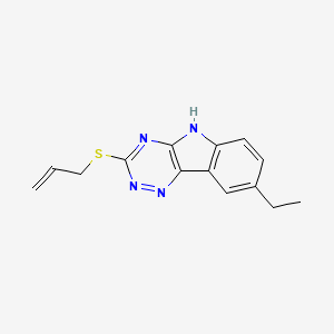 molecular formula C14H14N4S B15031081 8-ethyl-3-(prop-2-en-1-ylsulfanyl)-5H-[1,2,4]triazino[5,6-b]indole 