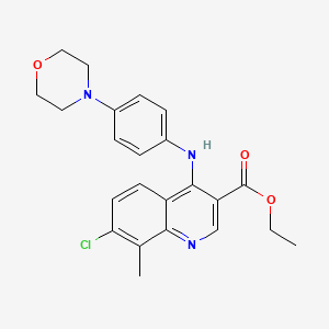 Ethyl 7-chloro-8-methyl-4-{[4-(morpholin-4-yl)phenyl]amino}quinoline-3-carboxylate