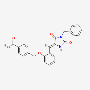 molecular formula C25H20N2O5 B15031093 4-({2-[(Z)-(1-benzyl-2,5-dioxoimidazolidin-4-ylidene)methyl]phenoxy}methyl)benzoic acid 